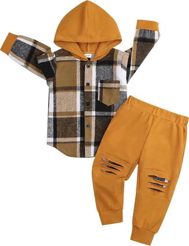 Miniatura 29 de Conjunto de ropa para bebés y niños pequeños, camisa con capucha y pantalones deportivos para otoño e invierno