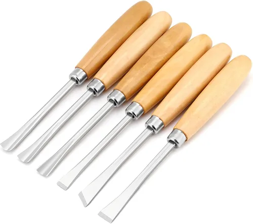 Miniatura 2 de Juego de cinceles de mano de tallado de madera profesional, herramientas de escultura de carpintería, 6 uds. para torno