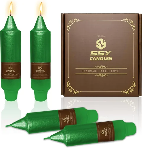 Miniatura 29 de Velas cónicas cortas de 5 pulgadas, velas sin aroma hechas a mano, juego de 4 con tiempo de combustión largo, velas retorcidas para boda, hogar