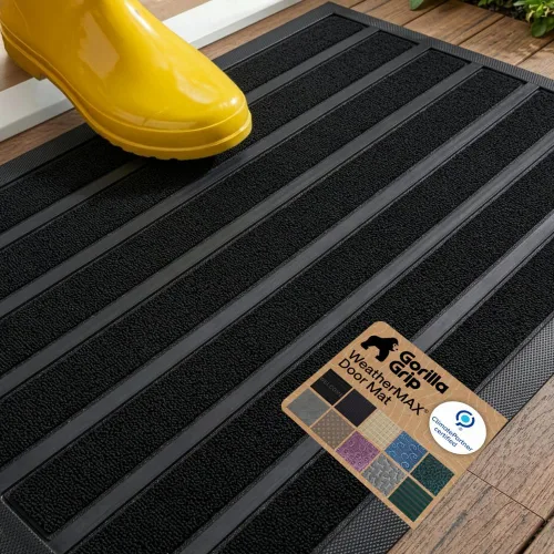 Miniatura 48 de Gorilla Grip WeatherMax - Tapete para todas las estaciones 100% impermeable, 47x35 pulgadas, goma natural duradera, resistente a manchas y Pizarra
