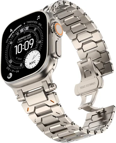 Miniatura 28 de KADES Correa de acero inoxidable compatible con Apple Watch Band Ultra 3/2/1 de 1.73 pulgadas Series 11/10 de 1.81 pulgadas/1.65 pulgadas, Series