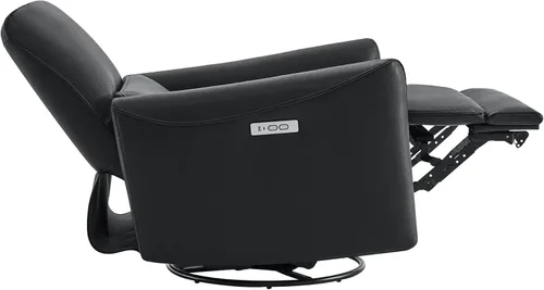 Miniatura 6 de CHITA Silla Reclinable Eléctrica Giratoria Deslizante, Tapizada en Cuero Sintético con Certificación FSC para Sala de Estar y Cuarto de Bebé, Sofá