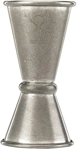 Miniatura 45 de Barfly 1 x medidor de 2 oz. de estilo japonés, negro vintage