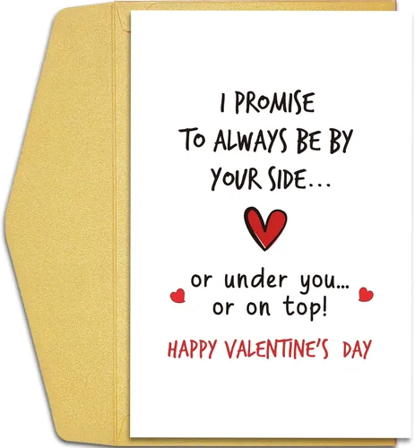 Qiliji Tarjeta traviesa del día de San Valentín para él y ella, divertida tarjeta del día de San Valentín para marido, novio, esposa, novia, tarjeta