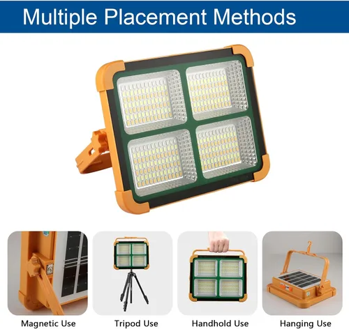 Miniatura 7 de Luz de trabajo recargable portátil solar, 16500 mAh, 120 W, batería de inundación magnética, luz de trabajo de 10000 lm, luces LED para exteriores