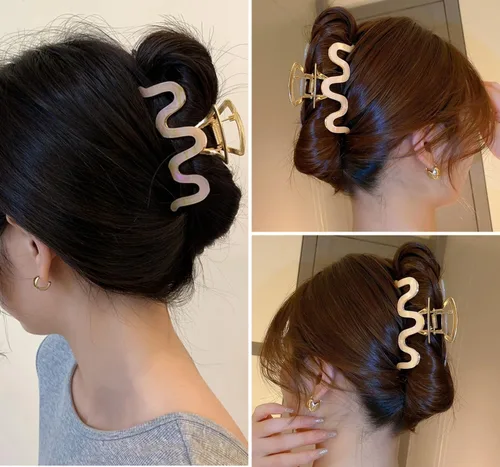 Miniatura 7 de Sinide - Pinzas de metal para el cabello de 3.5 pulgadas, pinzas grandes de acetato de celulosa, pinzas para cabello largo y grueso, accesorios