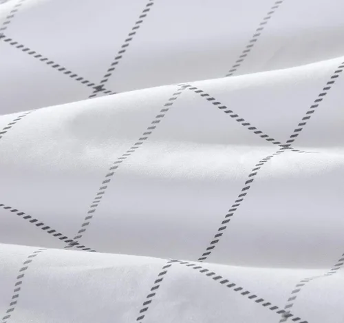 Miniatura 6 de Eddie Bauer - Sábanas tamaño King, juego de ropa de cama de percal de algodón, decoración del hogar crujiente y fresca (cuadros del norte gris, King)
