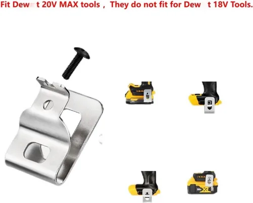 Miniatura 3 de N268241 N086039 - Clips de cinturón de acero inoxidable para herramientas eléctricas Dewalt de 20 V, compatible con, DCD980, DCD985, DCD980L2