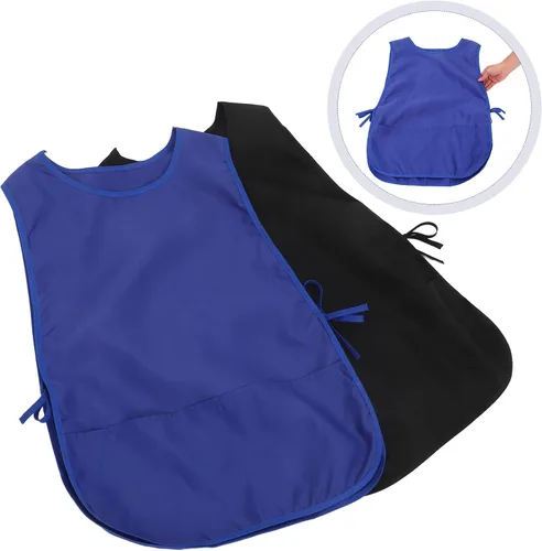 Miniatura 8 de 2 delantales de trabajo para adultos, para hombres y mujeres, resistentes al aceite, delantales de cocina y barbero con bolsillos, uniformes