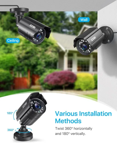 Miniatura 7 de ZOSI - Sistema de cámaras de seguridad CCTV 1080P para exteriores e interiores, híbrido 4 en 1 HD TVI/CVI/AHD/CVBS, cámaras de seguridad