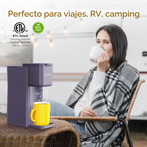 Miniatura 5 de Tastyle Mini Cafetera de Café Caliente y Frío de Una Sola Porción, para Cápsulas K y Café Molido, Tamaños de Preparación de 6 a 14 Oz, con Libro