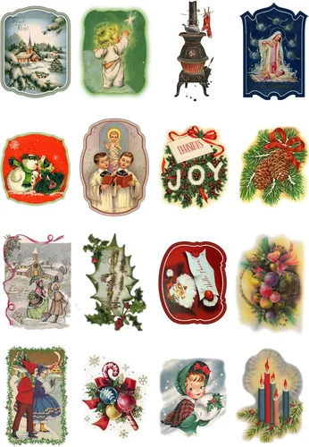 Miniatura 10 de Decoupage - Paquete de papel (35 hojas de 6 x 8 pulgadas), aldeas victorianas frías de invierno y cielos nocturnos increíbles, Navidad, FLONZ