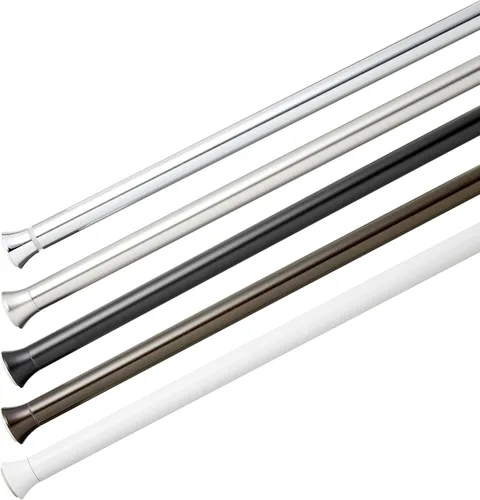 Miniatura 5 de Amazon Basics Barra de cortina de tensión, 36-54 pulgadas de longitud ajustable, acabado clásico, blanco