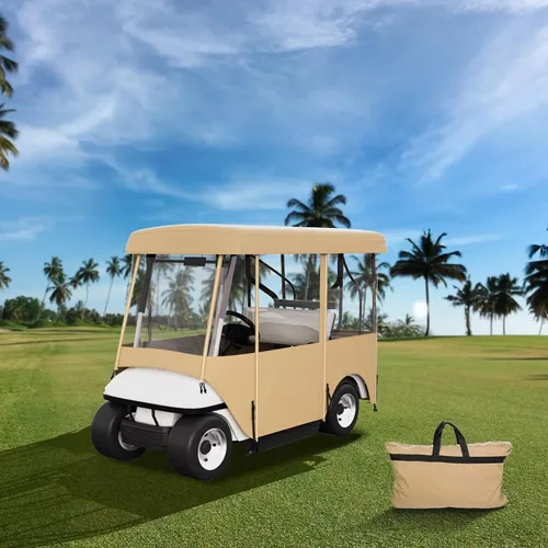 Happybuy Golf Cart Enclosure, 4-Person Golf Cart Cover, 4-Sided Fairway Deluxe, 300D Waterproof Driving Enclosure with Transparent Windows, Fit for