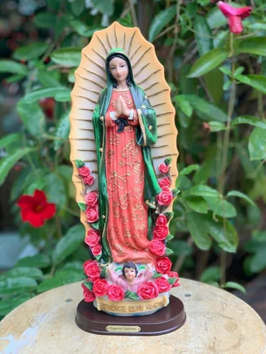 Miniatura 4 de Estatua de Nuestra Señora de Guadalupe Virgen De Guadalupe 13" de alto