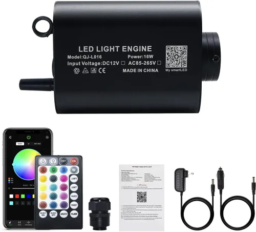 Miniatura 14 de AKEPO 4 Color 36W RGBW Luz de Fibra Óptica Parpadeante Solo Fuente de Luz, 4 Puertos RGBW Parpadeante + Activado por Música + Control a través