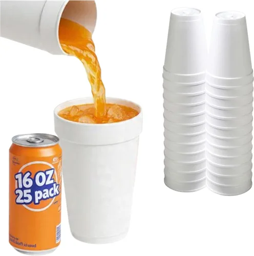 Miniatura 10 de Mr Miracle Vasos de espuma de poliestireno de 8 onzas, tazas de café desechables (paquete de 100), tazas de espuma blanca aisladas para bebidas