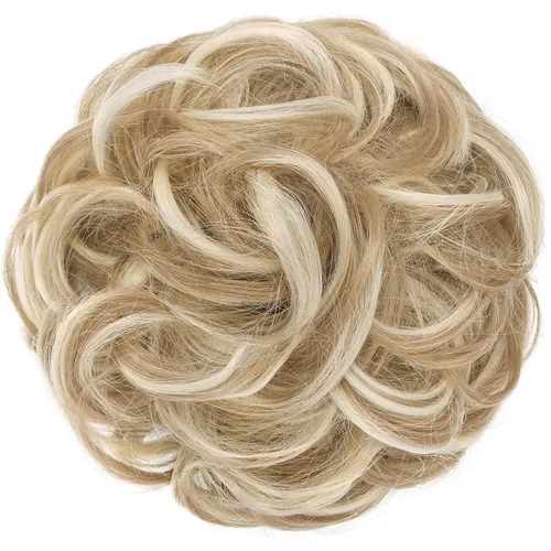 Miniatura 2 de FESHFEN Pieza de Cabello para Moño Desordenado - Extensiones Elásticas Onduladas Rizadas Scrunchies de Moño Chignon Sintético Postizos para Mujeres