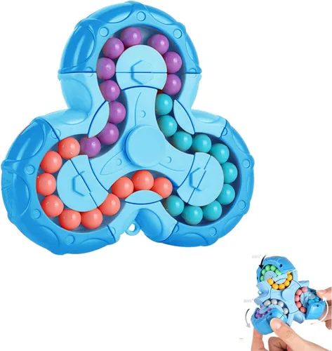 YUDANSI Juguete de rompecabezas de frijol mágico, cubo giratorio 2 en 1, cubo mágico giratorio, regalo para niños y niñas de 3 años, 5-7, 8-12,
