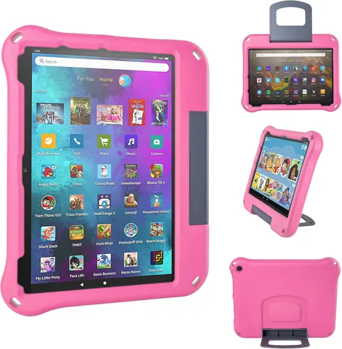 Miniatura 8 de Funda para tablet Fire HD 10 para niños (versión 2021/2023, 11ª/13ª generación), funda Oqddqo Amazon Kindle 10 Plus, choque de doble capa de cuatro