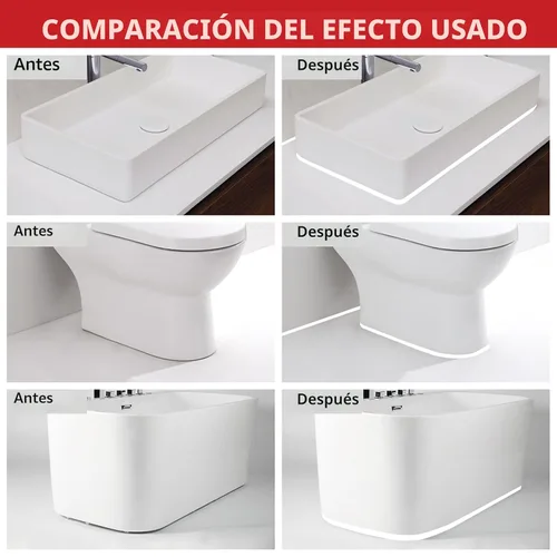 Miniatura 4 de Globalcom Calafateo de silicona avanzado para cocina y baño, sellador de silicona impermeable para uso interior y exterior, adherencia más fuerte a
