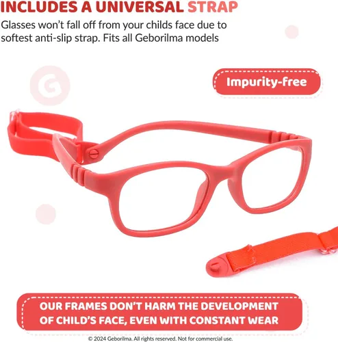 Miniatura 25 de Lentes de marco flexible para niños pequeños, lentes irrompibles para niños de 1 a 3 años, lentes graduados flexibles, marcos de anteojos para niños