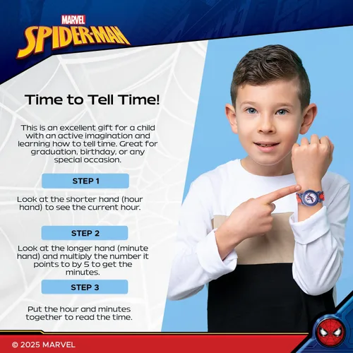 Miniatura 5 de Marvel Spiderman Watch for Kids - Spiderman Watch Boys - Spider-Man Watches for Boys 4-6 - Toys - Kids - Marvel Toddler - Teen - Dark Blue Case