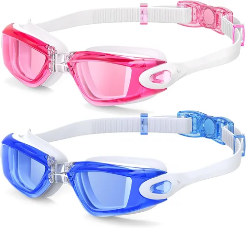 Miniatura 12 de Braylin Gafas de natación para niños, paquete de 2 gafas de natación para niños, adolescentes, niños o niñas, gafas de natación para piscina