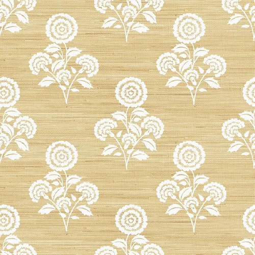 Papel pintado NuWallpaper Flourish Block Print Trigo Falso de Tela de Hierba para Despegar y Pegar, SSS6308