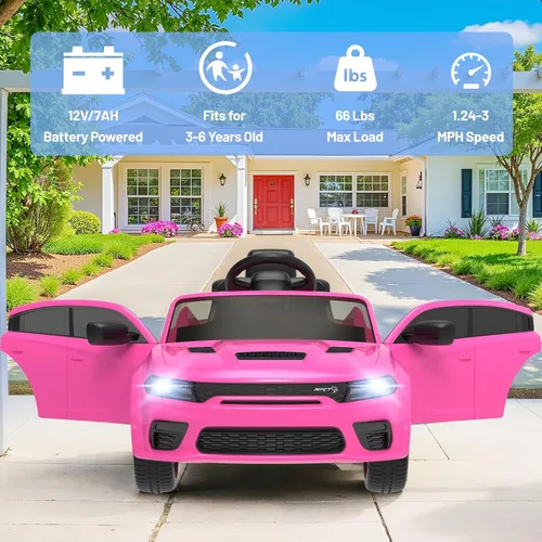 Miniatura 6 de Carro Montable de 12V con Licencia Dodge Charger SRT Hellcat Carro Eléctrico para Niños con Control Remoto, Vehículo Eléctrico para Niños de 3