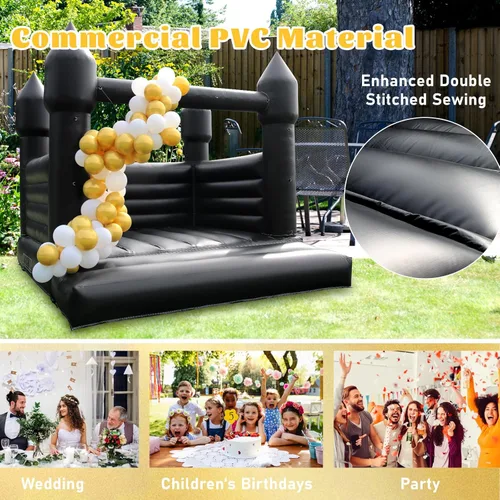 Miniatura 4 de Casa inflable negra para decoración de Halloween al aire libre, fiesta, patio, boda, castillo inflable de PVC para niños con soplador