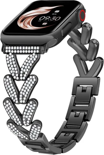 Juntan Correas brillantes compatibles con Apple Watch de 1.496 pulgadas, 1.575 pulgadas, 1.614 pulgadas, 1.654 pulgadas, 1.732 pulgadas, 1.772