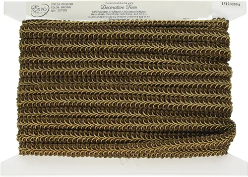 Trims by The Yard Alice - Borde trenzado tejido clásico, ribete versátil de 1/2 pulgada para coser, ribete decorativo lavable para disfraces,