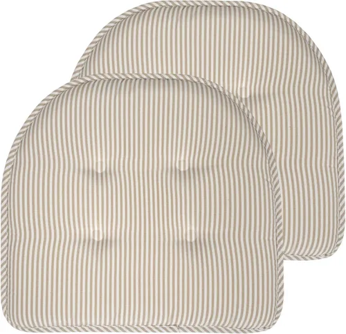 Miniatura 24 de Sweet Home Collection - Cojín de espuma viscoelástica para silla con capitoné, antideslizante, parte trasera de goma, en forma de U, 17 x 16 Piel