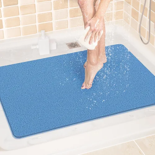 Miniatura 36 de LuxStep - Tapete de ducha, de 24 x 36 pulgadas, tapete de baño antideslizante con drenaje, tapete de baño de cloruro de polivinilo, de secado Gris
