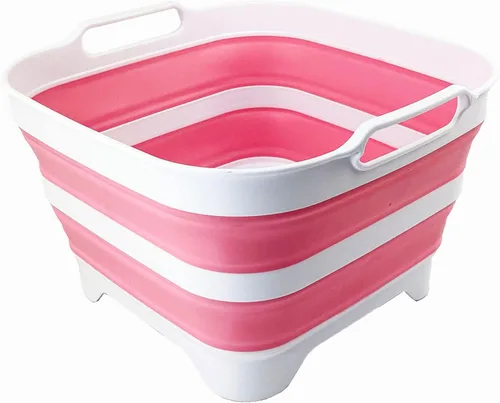 Miniatura 13 de SAMMART Sartén plegable de 10 L (2.64 galones) con tapón de drenaje, lavabo de lavado plegable, tina portátil para lavar platos, bandeja