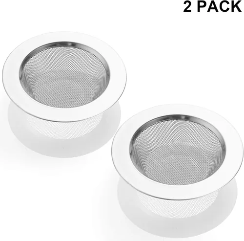 Miniatura 7 de LASSHSWA 2 piezas de colador de fregadero de cocina de acero inoxidable, colador de drenaje de fregadero de cocina, coladores de fregadero con borde