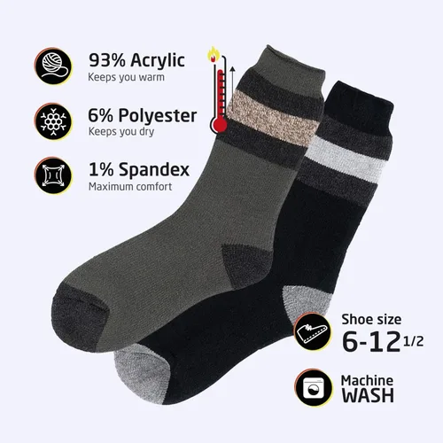 Miniatura 3 de HOT FEET - Calcetines térmicos para hombre, paquete de 24unidades, calcetines para frío extremo, para botas, calcetines de invierno con aislamiento