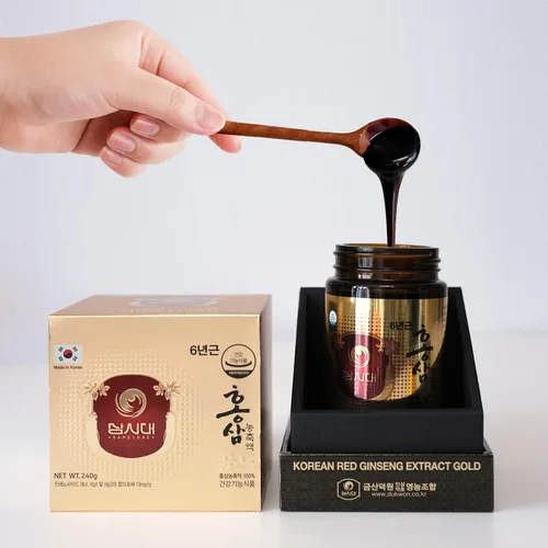 SAMSIDAE Extracto de ginseng rojo coreano de oro 8.47 oz 6 años (13 mg/g), extracto de ginseng rojo 100% coreano - Aumenta la inmunidad y promueve