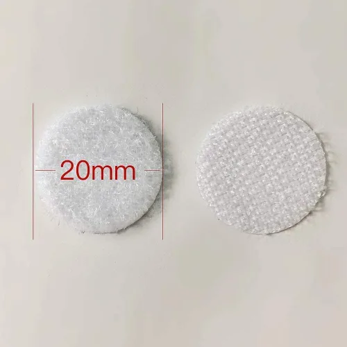 Miniatura 4 de Vkey - Gancho de velcro en forma de moneda, 20 mm de diámetro, puntos autoadhesivos (juego de 500 pares)