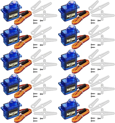 Miniatura 10 de Paquete de 4 servomotores MG995 de 1.94 oz de engranaje de metal servo motor digital para Arduino Futaba JR RC helicóptero coche barco robot
