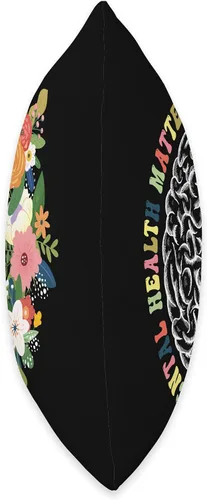 Miniatura 2 de Mental Health Matters Floral Brain Design Matters Plant Lovers - Almohada de concientización sobre la salud mental, 16 x 16 pulgadas, multicolor