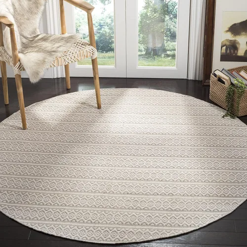Miniatura 28 de SAFAVIEH Colección Montauk - Alfombra decorativa de 3 x 5 pies, color marfil y negro, hecha a mano de algodón estilo bohemio rural, ideal para zonas