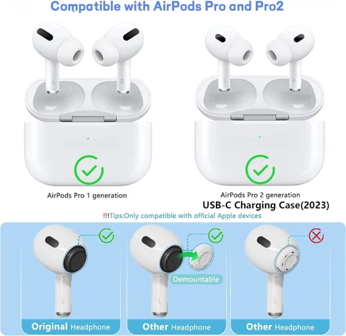 Miniatura 3 de [12 piezas S/M/L] Serizalela - Almohadillas de repuesto para AirPods Pro/AirPods Pro 2 de silicona con caja de almacenamiento portátil