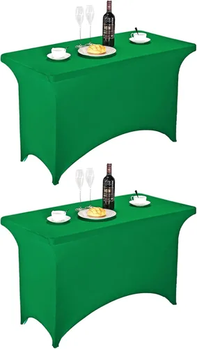 Miniatura 18 de FORLIFE - Funda de mesa de elastano, mantel ajustado de 4 pies para mesas rectangulares, funda elástica para patio, universal para bodas, banquetes
