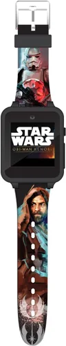 Miniatura 4 de Accutime Star Wars - Reloj inteligente con pantalla táctil de aprendizaje educativo negro para niños, niñas, cámara selfie, alarma, calculadora