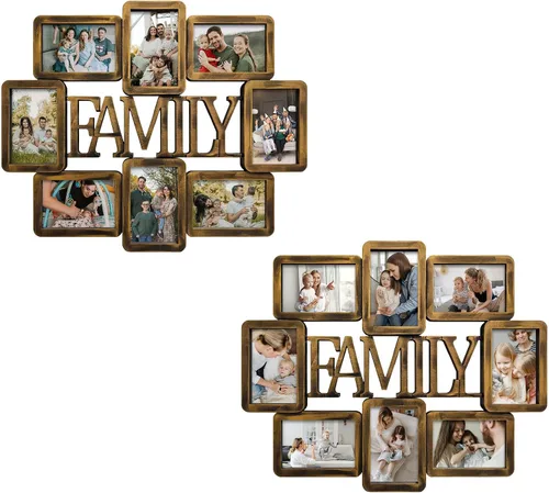 Miniatura 30 de Jerry & Maggie Marco de fotos familiar de 8 aperturas de 4 x 6 marcos para decoración de pared familiar, marcos de fotos de PVC para galería