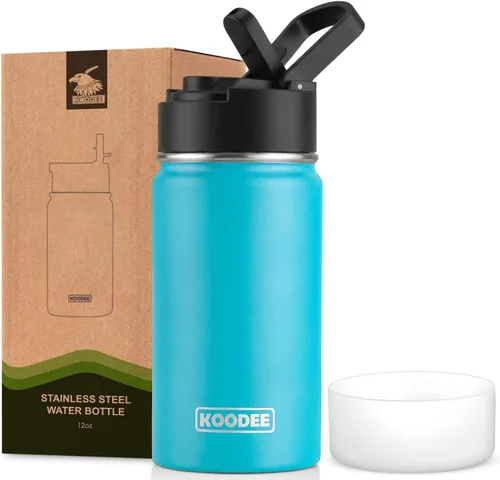 Miniatura 146 de koodee Insulated Water Bottle, 32 oz Stainless Steel Double Wall Vacuum Wide Mouth Sport Bottle with Leakproof Spout Lid (Navy)