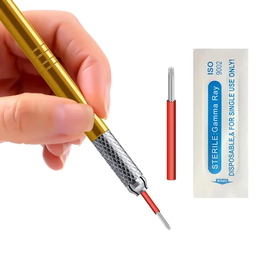 Miniatura 6 de 30 agujas desechables de microblading para cejas, cuchillas de maquillaje permanentes para tatuaje de labios, solo para un solo uso (18 agujas)