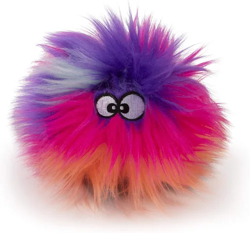 Miniatura 18 de goDog Furballz - Bola de peluche chirriante para perro, tecnología Chew Guard, color arcoíris genial, grande Furballz (arco iris fresco)